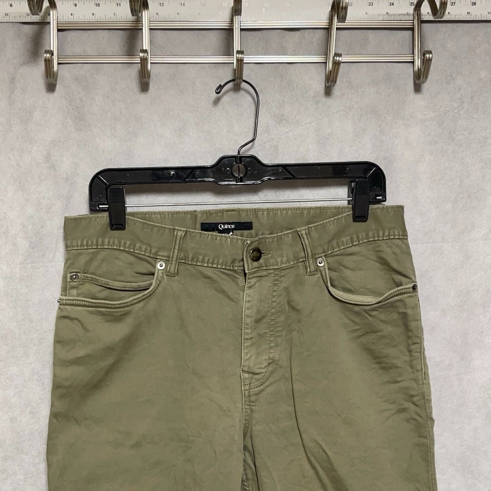 Quince Pants Men 30x30 Green Stretch Woven Chino 5 Pockets Lightweight Casual